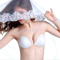 Lace jacquard invisible bra silicone bra with seamless bra strapless bra that pulls together breathable silicone bra