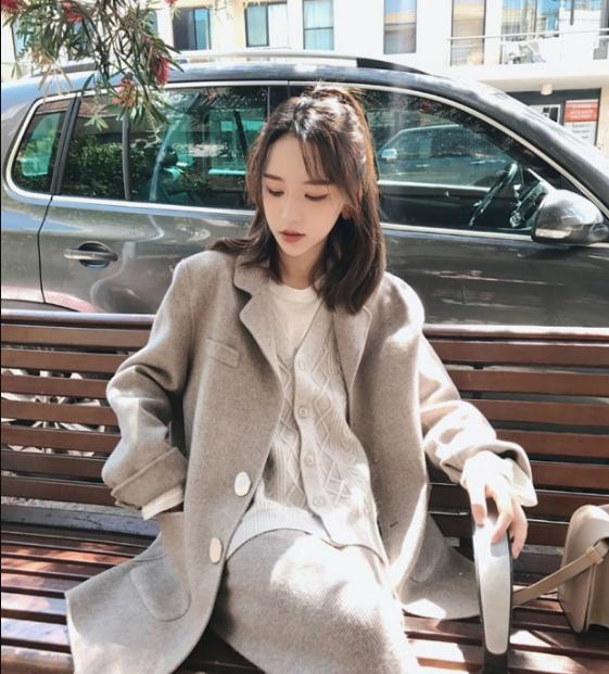 春季女装文艺小清新风纯色针织衫网红同款毛衣马甲背心女产品图
