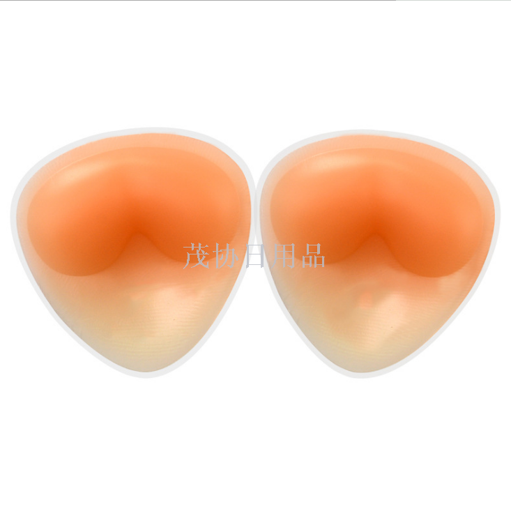 Silicone breast pad abalone thick insert transparent bikini triangle breast pad artificial breast invisible bra