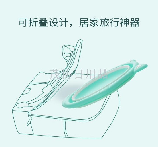 儿童便携式折叠洗脸盆婴幼儿可爱猫咪洗手盆宝宝屁屁盆洗脚盆可挂细节图