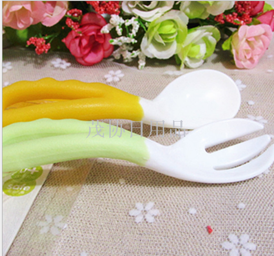 Chicken Cady Baby Curved Spoon, Baby Training Spoon, Children's Rice Spoon KD4029 (2 pieces set)