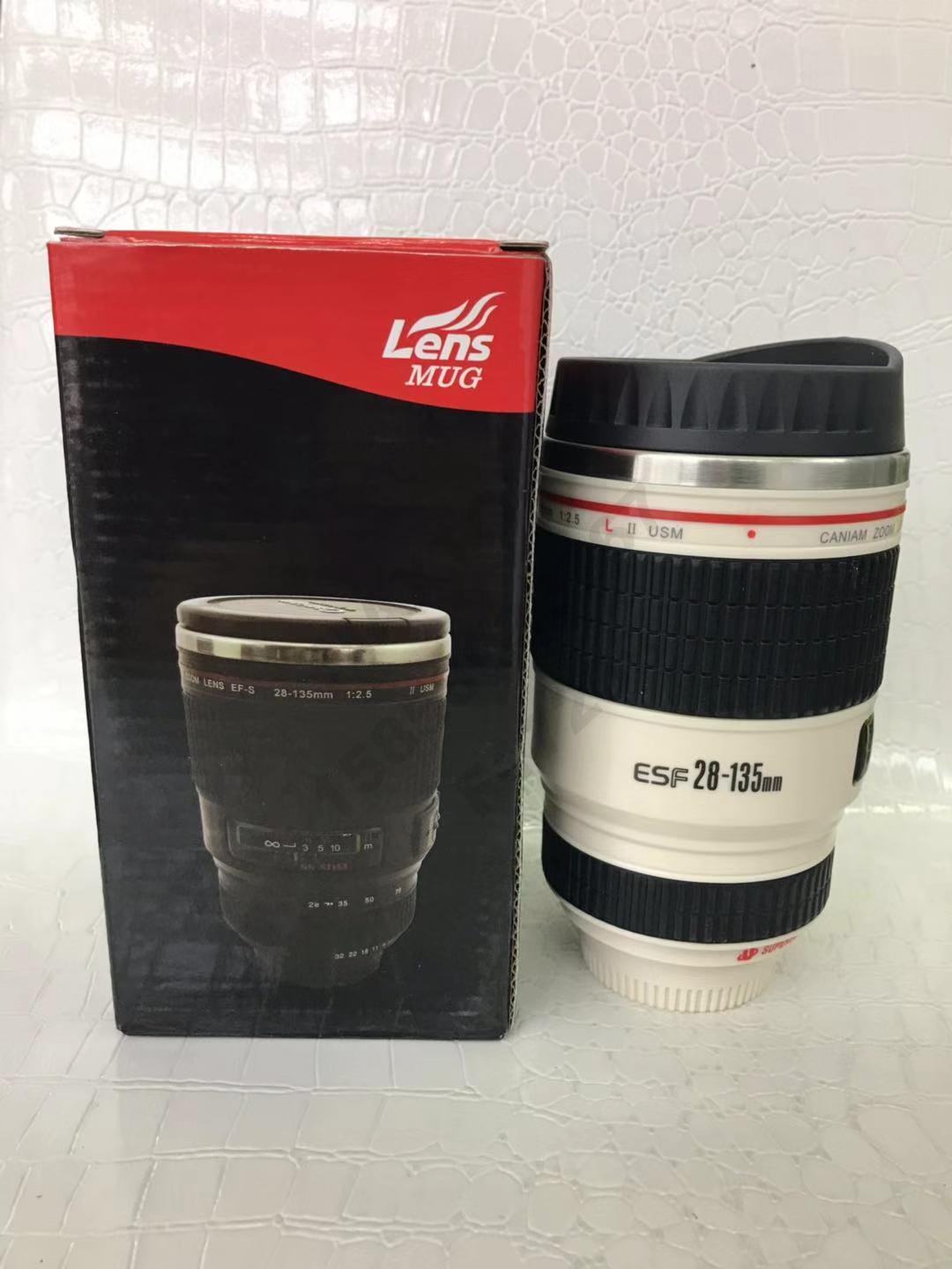 New SLR lens cup Stainless steel lens stir coffee cup simulation camera coffee cup
