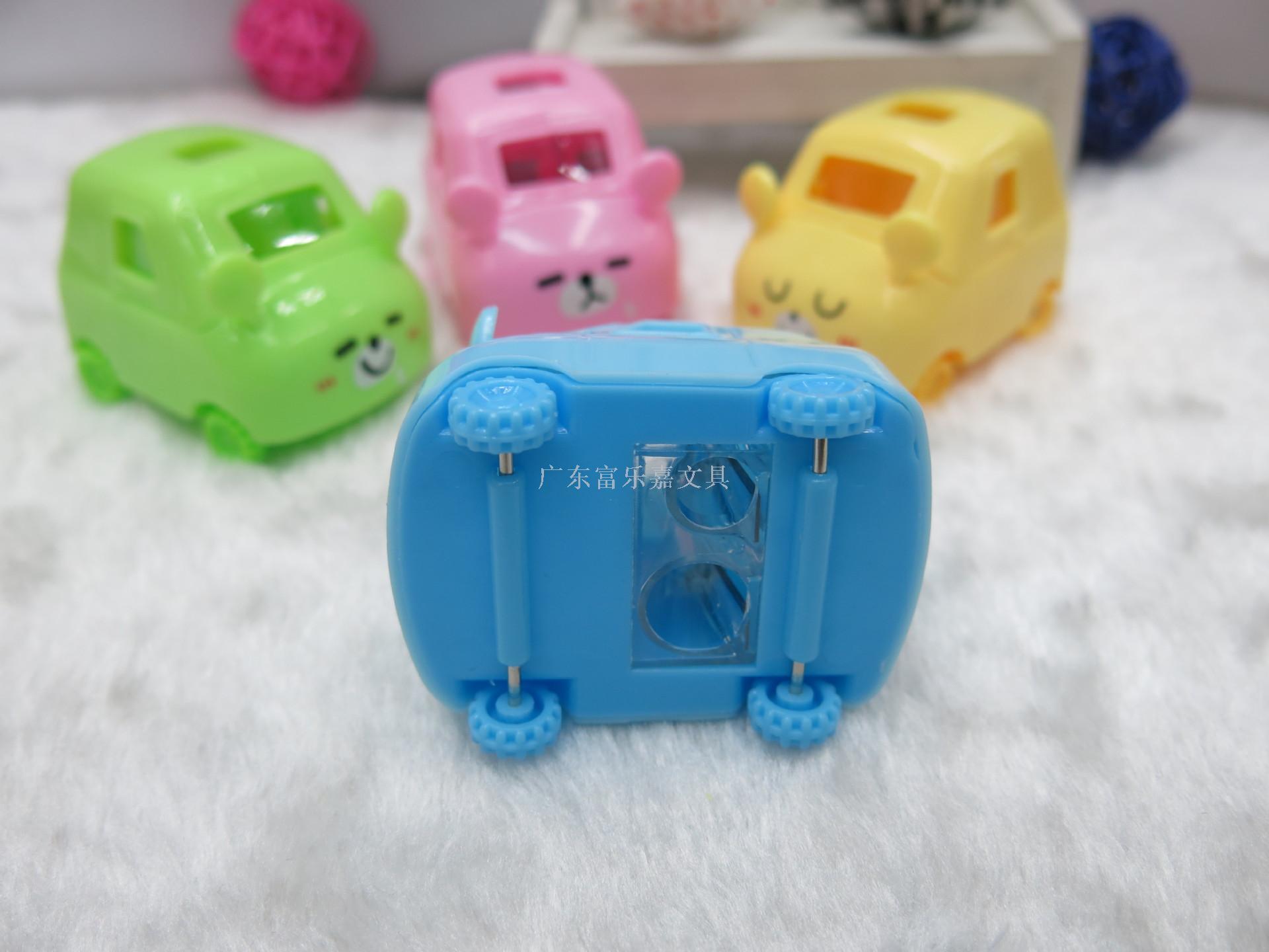 Fulejia factory direct sales, self-produced and self-sold car pencil sharpeners, plastic cute pencil sharpeners, and student stationery Specification image