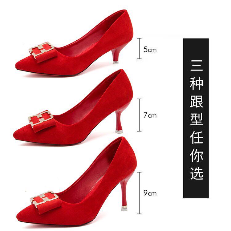 婚鞋喜庆红2019新款