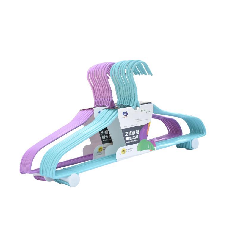 家用浸塑带钩成人儿童婴儿多功能晾衣架内衣无痕衣挂防滑衣服撑子产品图