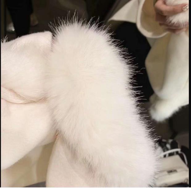 Magic Cape vibe Open hanging fox fur collar double-sided cape