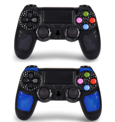 跨境专供PS4无线蓝牙游戏手柄带轴带灯条触屏双震动私模方案稳定产品图