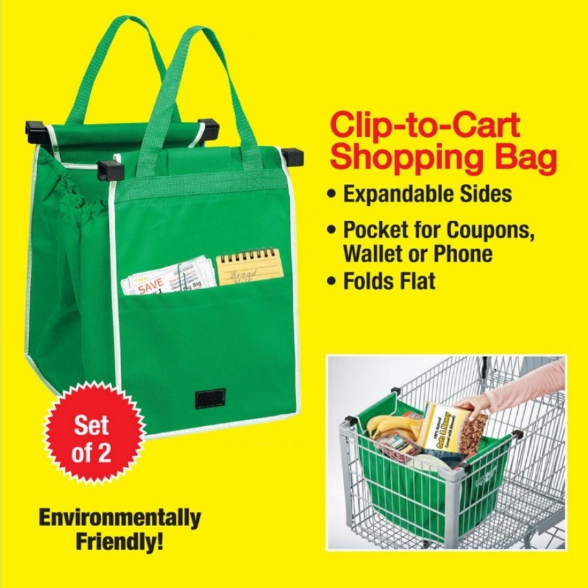 Green bags Supermarket shopping BAG Trolley shopping bag storage bag Folding shopping bag