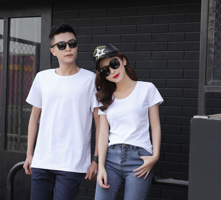 Short-sleeved round-neck modal solid color blank T-shirt heat transfer cultural T-shirt custom wholesale printed logo hot details Picture