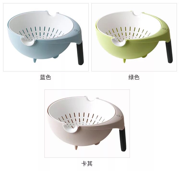 双层洗菜盆沥水篮洗菜篮子洗水果神器客厅创意厨房现代家用水果盘产品图