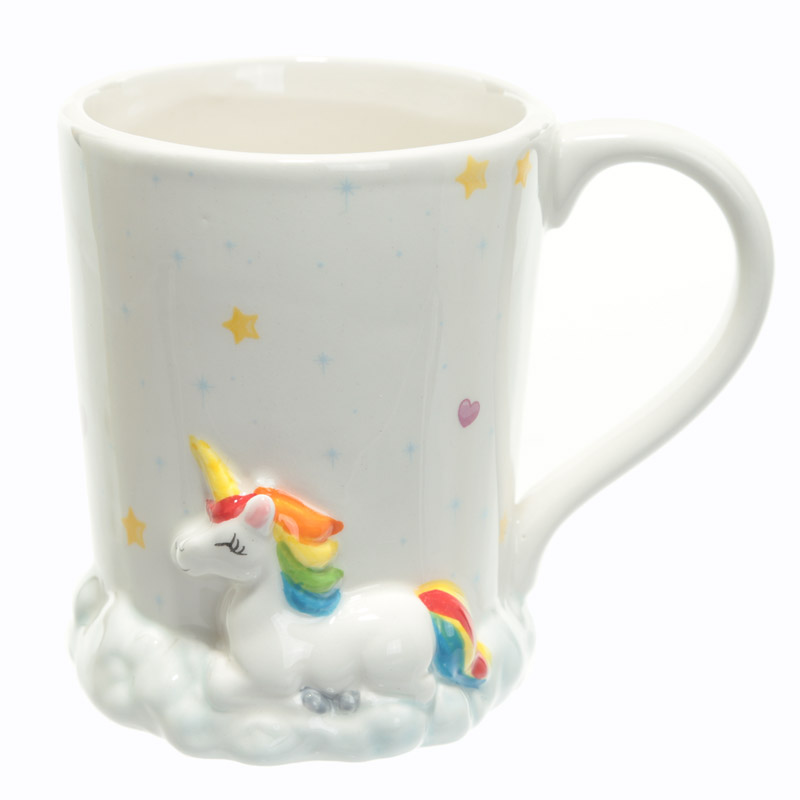 Creative coffee mug mug3d Unicorn Ceramic Cup Rainbow White Cup Ceramic Cup Gift Cup Water cup