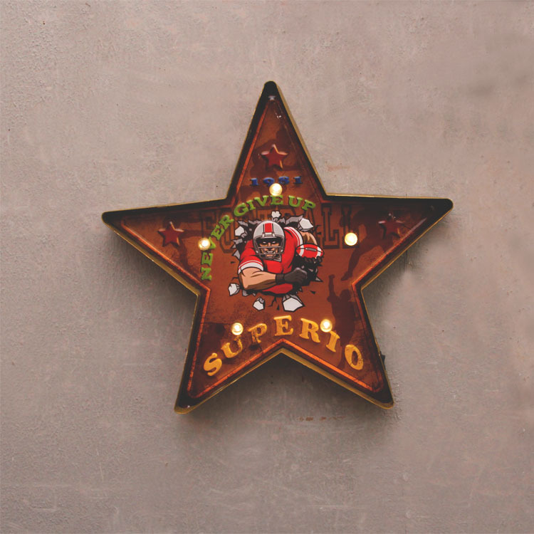 Five-pointed star LED light board, basketball wall decoration, luminous hanging decoration, personalized KTV decoration Specification image