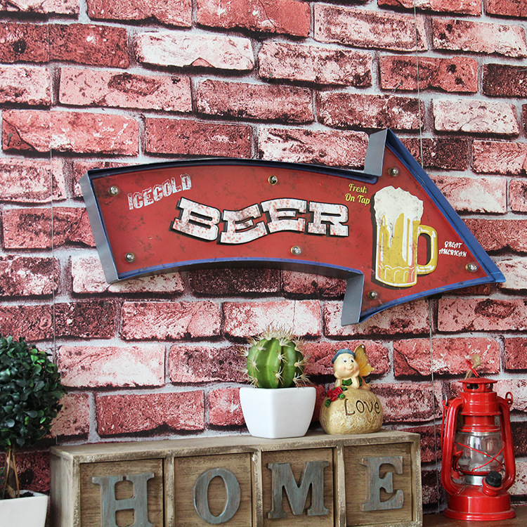 American creative LED lamp board wall decoration arrow indicator bar KTV coffee shop decoration
