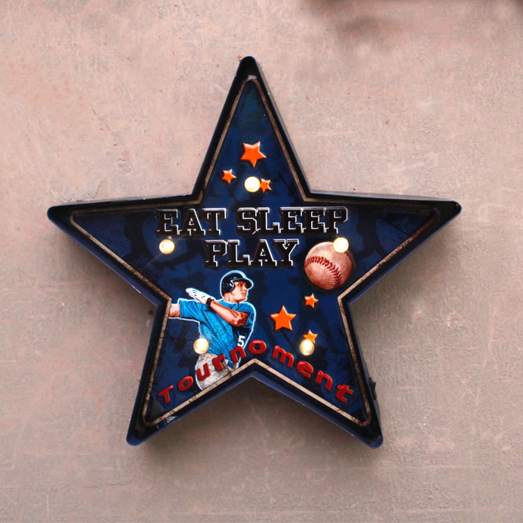 Five-pointed star LED light board, basketball wall decoration, luminous hanging decoration, personalized KTV decoration Application Scenario