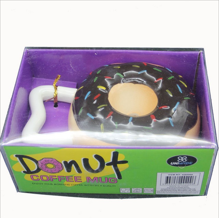 创意3D立体Donut Mug 甜甜圈面包杯 陶瓷咖啡杯马克杯可爱牛奶杯细节图