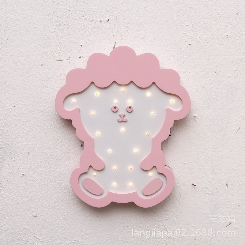 Nordic sheep LED lamp wall hanging wall decoration girls room decoration wall hanging decorations