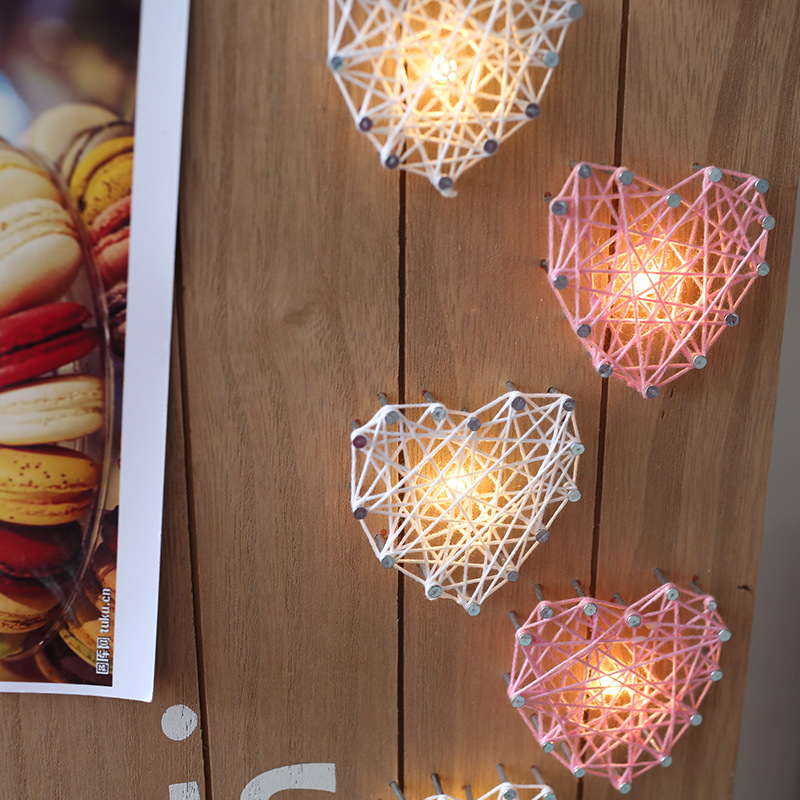 ins少女心房间火烈鸟装饰木板画网红店爱心灯北欧装饰画