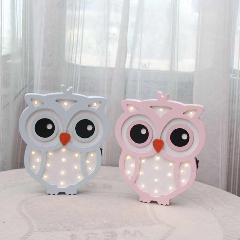 Instagram Nordic Owl LED lamp wall hanging wall decorations for girls' room decor