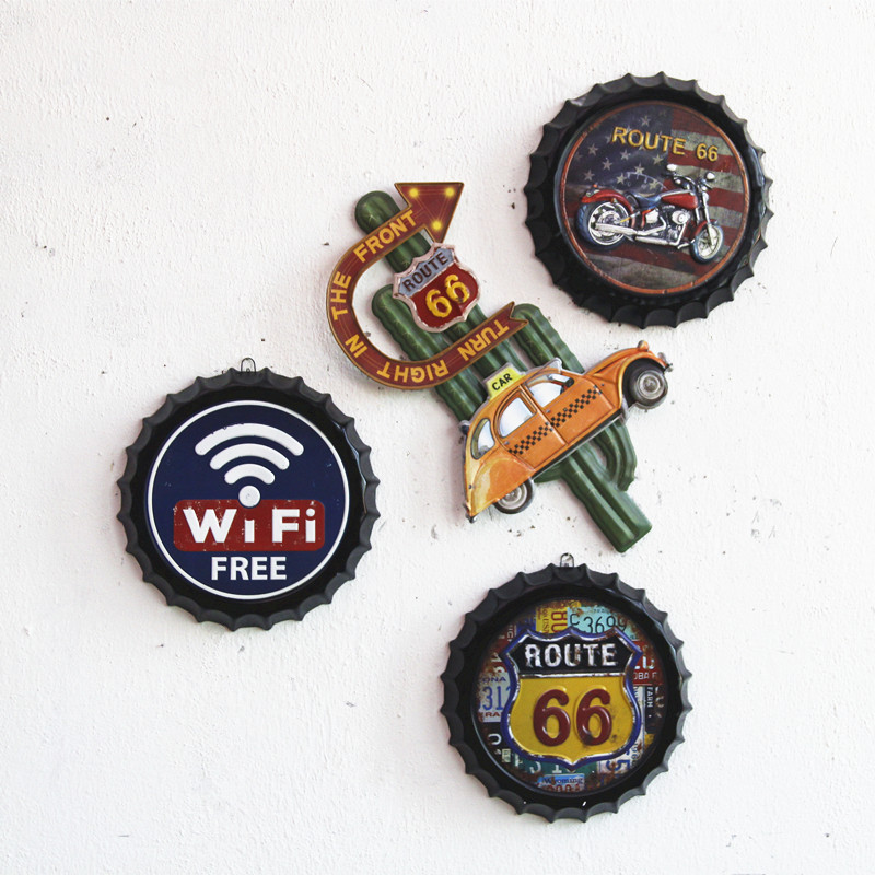 Retro beer bottle cap creative three-dimensional wall decoration wall creative bar decoration coffee shop pendant