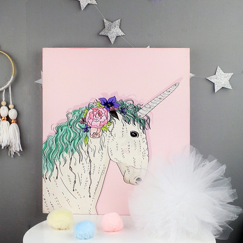 ins火烈鸟墙壁挂饰木版画少女心儿童房奶茶店LED挂件细节图