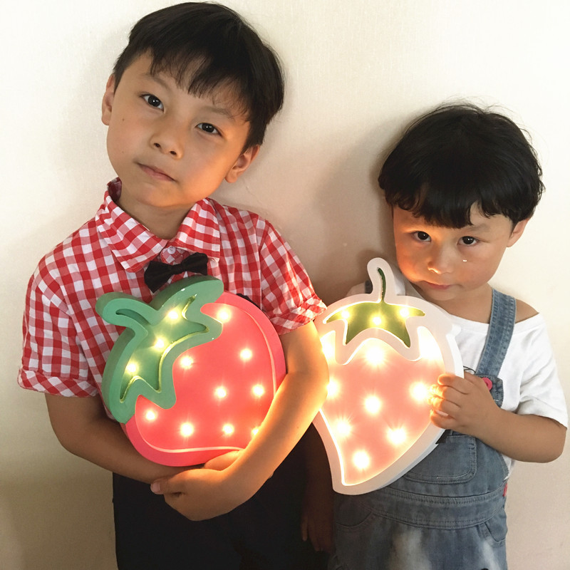 Strawberry watermelon ice cream Star love Moon light children room Led decorative night light decorations