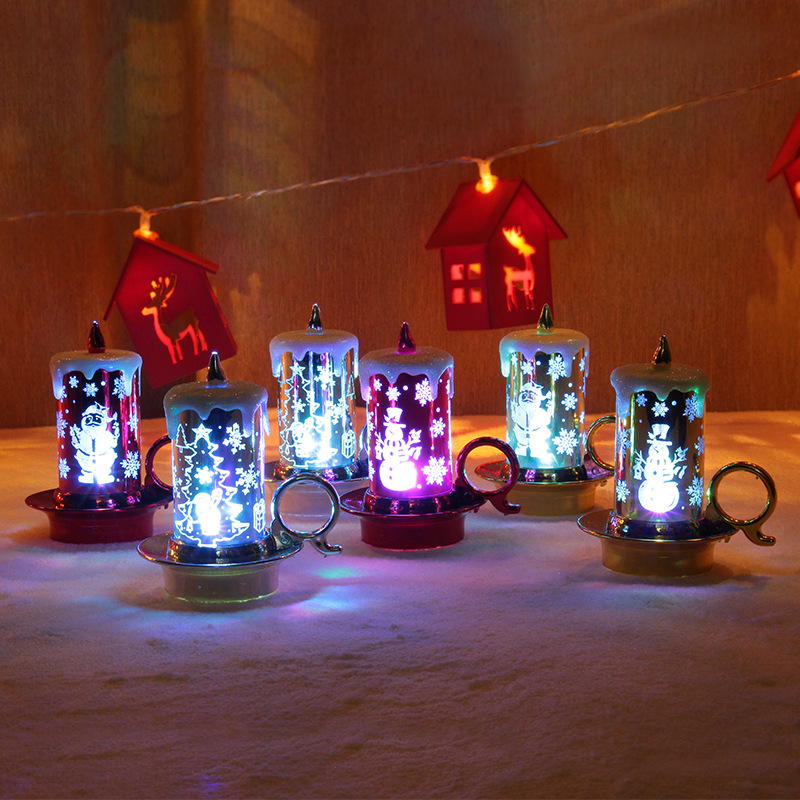 Christmas decoration Small night light candle light LED electronic candle snowman light Christmas table decoration