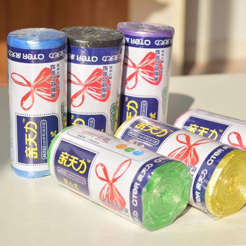 加厚型一次性日用垃圾袋 背心式家用手提黑色垃圾袋30只装批发