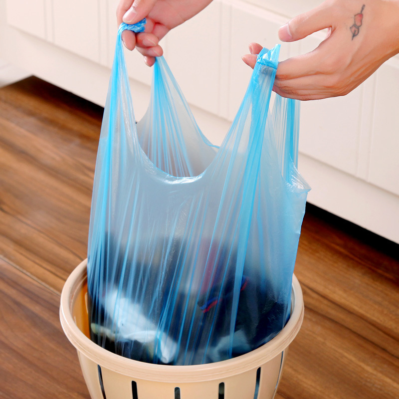 加厚型一次性日用垃圾袋 背心式家用手提黑色垃圾袋30只装批发产品图