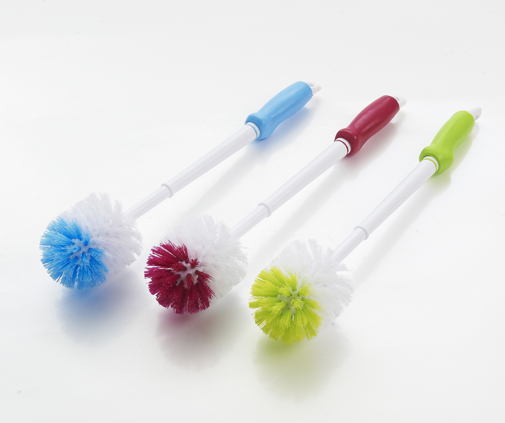 Toilet brush long handle round head no dead Angle toilet brush toilet sit implement brush sanitation brush round ball brush