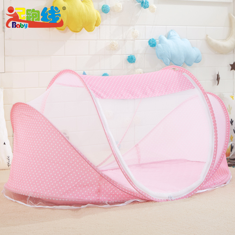 婴儿蚊帐二件套折叠蚊帐带睡垫枕头蚊帐床三件套音乐婴儿蚊帐产品图