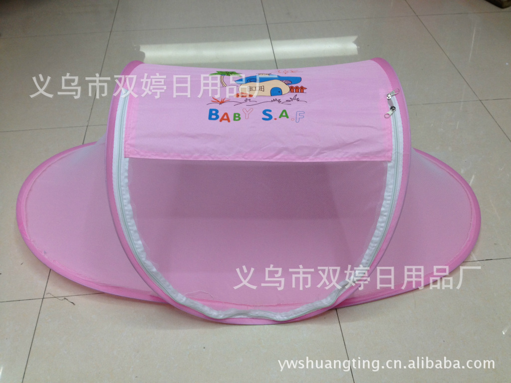专业批发 婴儿蚊帐 折叠蚊帐 船型印花蚊帐 宝宝折叠式蚊帐产品图