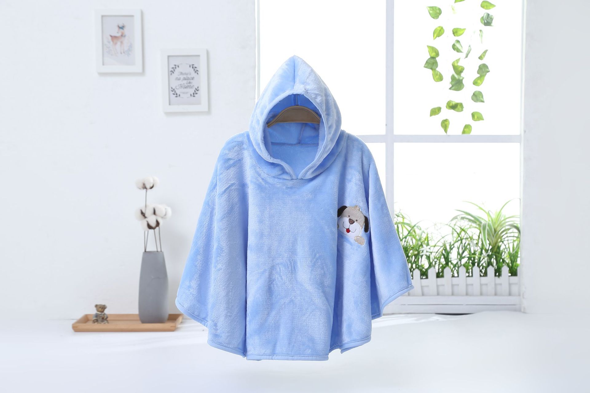 婴儿斗篷 婴儿法莱绒 柔软婴儿披风 秋冬 90x65cm 4色