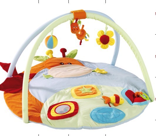 出口婴儿游戏垫 多功能爬行垫 带支架游戏毯健身架爬行毯超柔布料