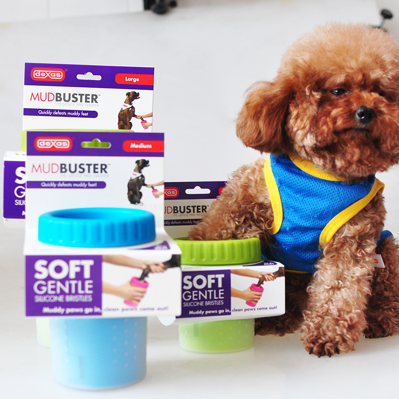 DEXAS Pet Dog Foot Wash Cup Dog Cat Paw Wash Dog Foot Wash Machine Soft silicone brush supplies