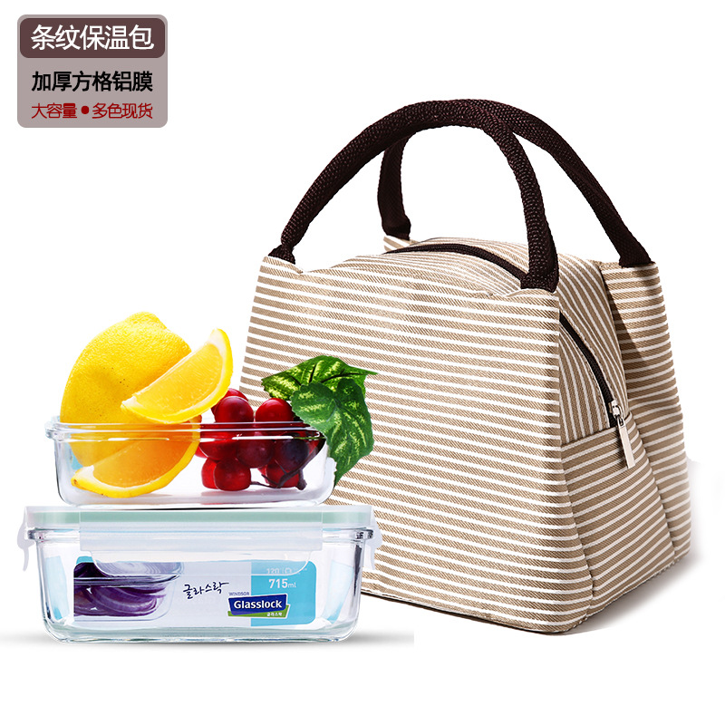 Handbag Waterproof Canvas Insulation Bag Large Aluminum Foil Thickened Lunch Bag Factory Direct Sales details Picture