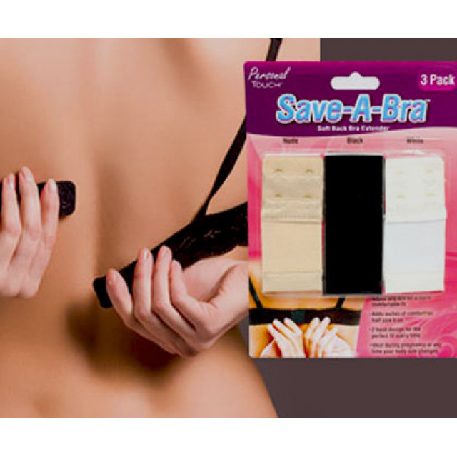 Cardboard three-piece stretchy bra extender Save-A-Bra