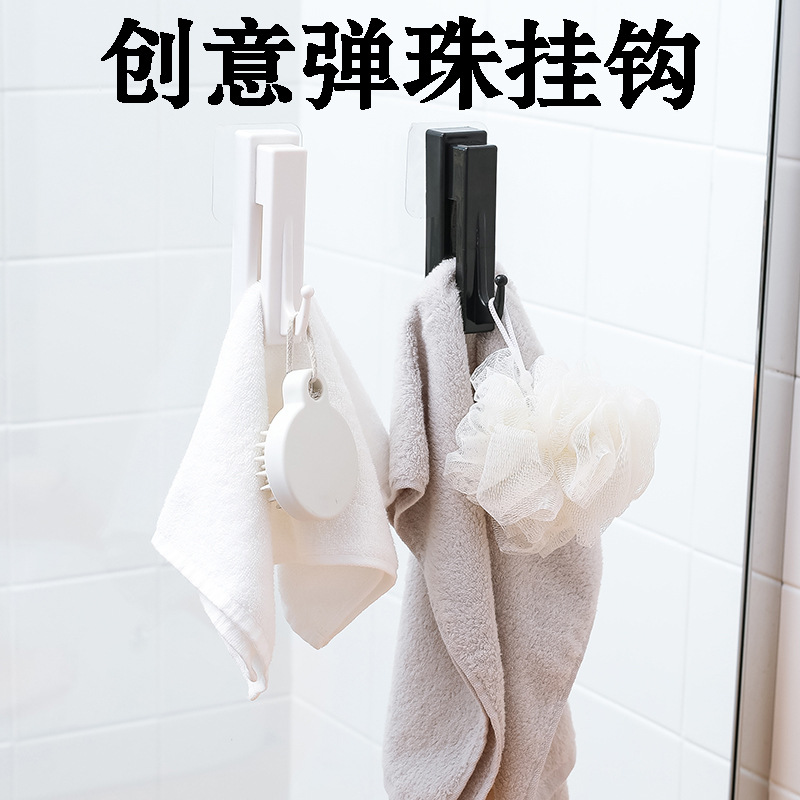 Creative Japanese strong seamless marble hook bathroom coat and hat hook key hanging kitchen and bathroom hanging coat and hat hook