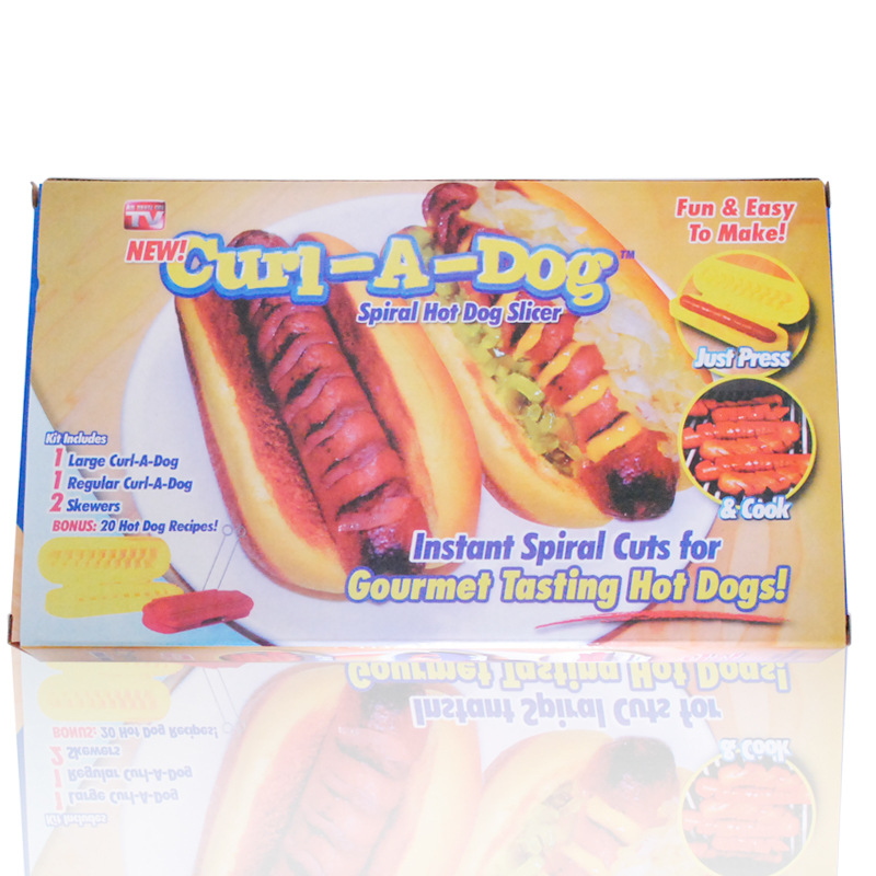 Curl-a-Dog Baking DIY appliance Hot dog cutter Sausage hot dog bun mold
