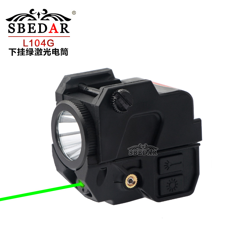Tactical outdoor green laser LED white torch under sight