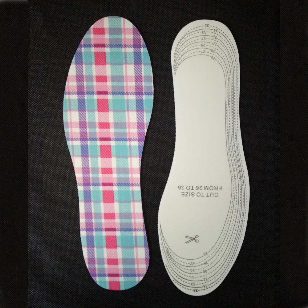 3mm乳胶格子棉布透气鞋垫 舒适吸汗棉布鞋垫 可裁剪男女鞋垫