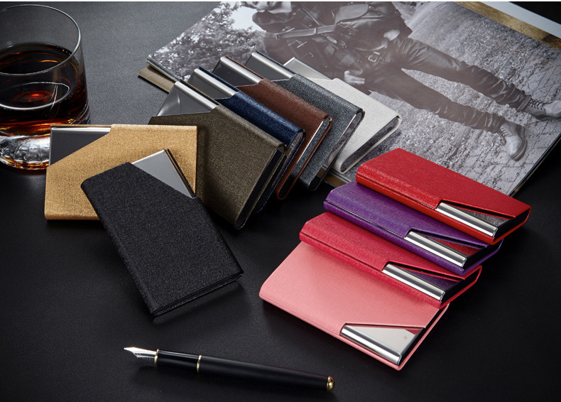 Wholesale stainless steel PU business card holders, metal business card cases, aluminum alloy creative business card holders, high-end gifts Application Scenario