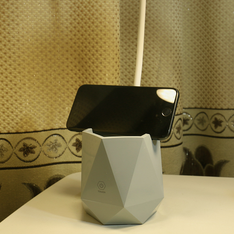 凌盼高亮度办公台灯 男女必备手机支架多功能led台灯产品图