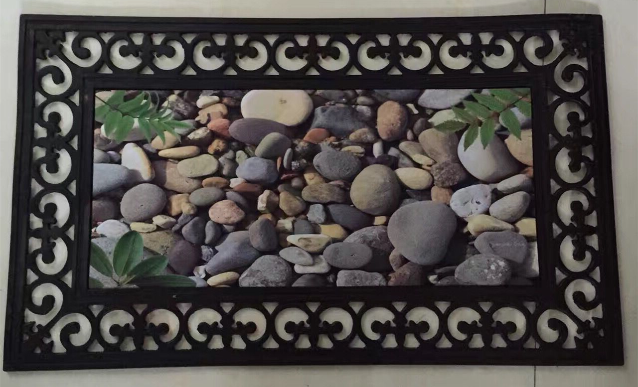 45*75 rubber printed floor mat, anti-slip door mat, foot mat, household floor mat, rubber mat full figure