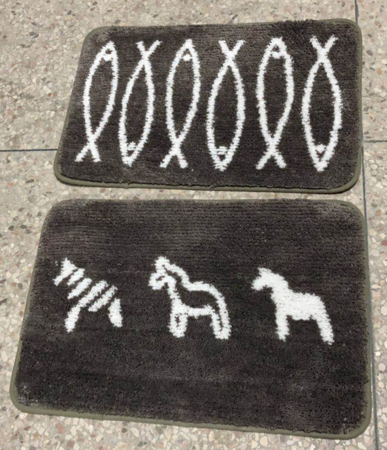 Flocking jacquard floor mat, indoor anti-slip floor mat, flocking foot mat, anti-slip floor mat, bedside mat and edge mat Specification drawing
