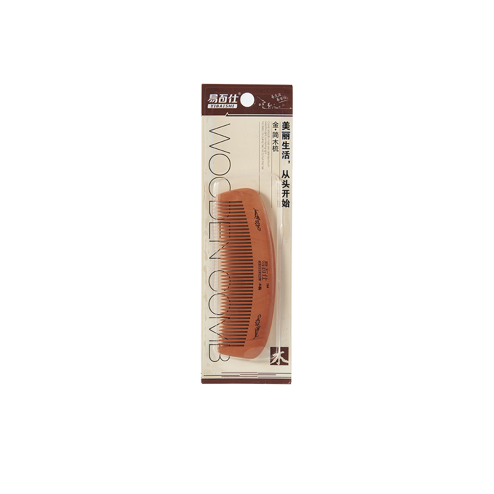 Natural fine peach wood comb round tooth smooth wood comb massage health care comb