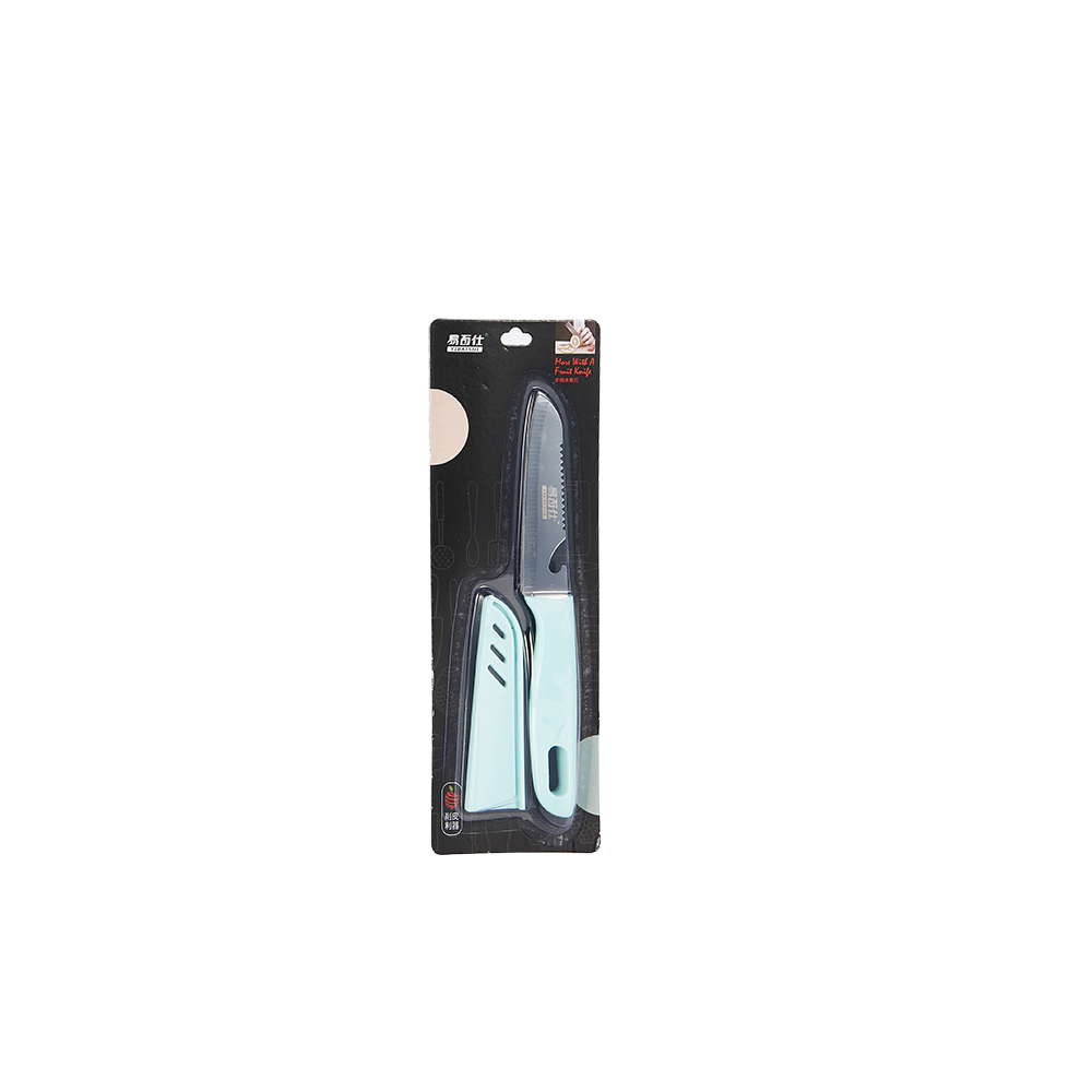 Multi-purpose fruit knife paring knife household stainless steel portable knife plastic handle with cover knife