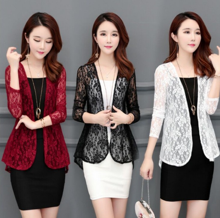 Lace small shawl coat summer short with a thin cardigan long sleeve sun protection clothes woman