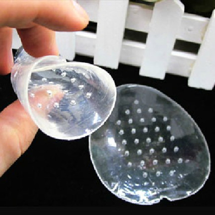 TPR perforated breathable forefoot pad, round transparent invisible half pad, anti-friction and anti-pain foot protection half pad with gold leaves Specification image
