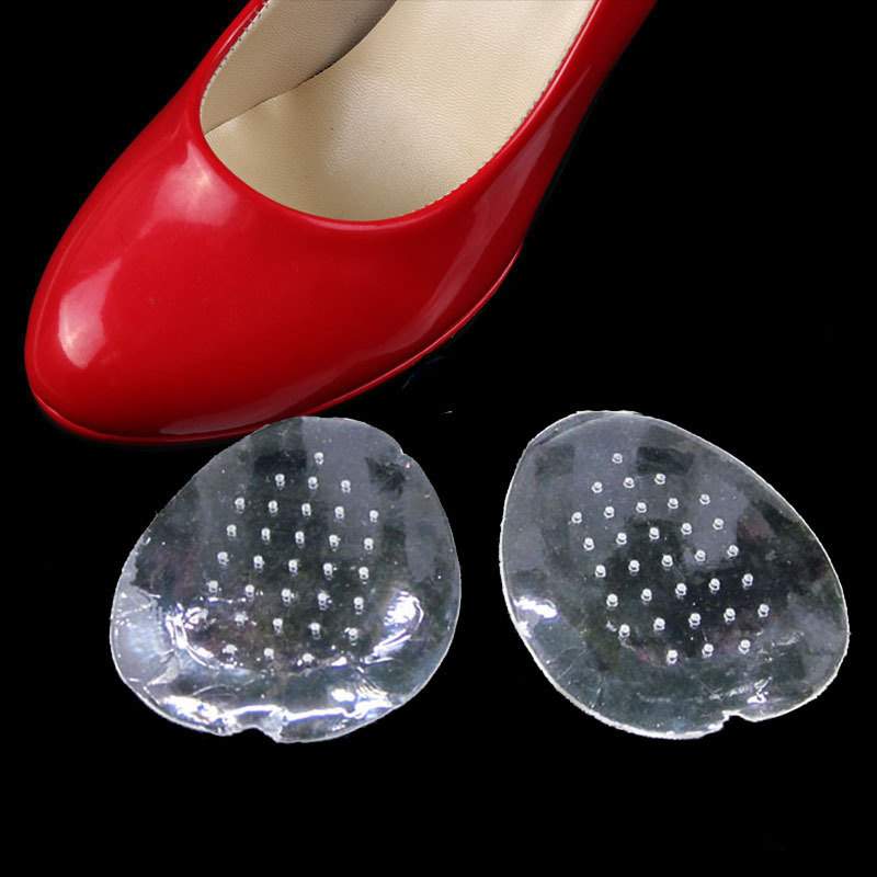 TPR perforated breathable forefoot pad, round transparent invisible half pad, anti-friction and anti-pain foot protection half pad with gold leaves