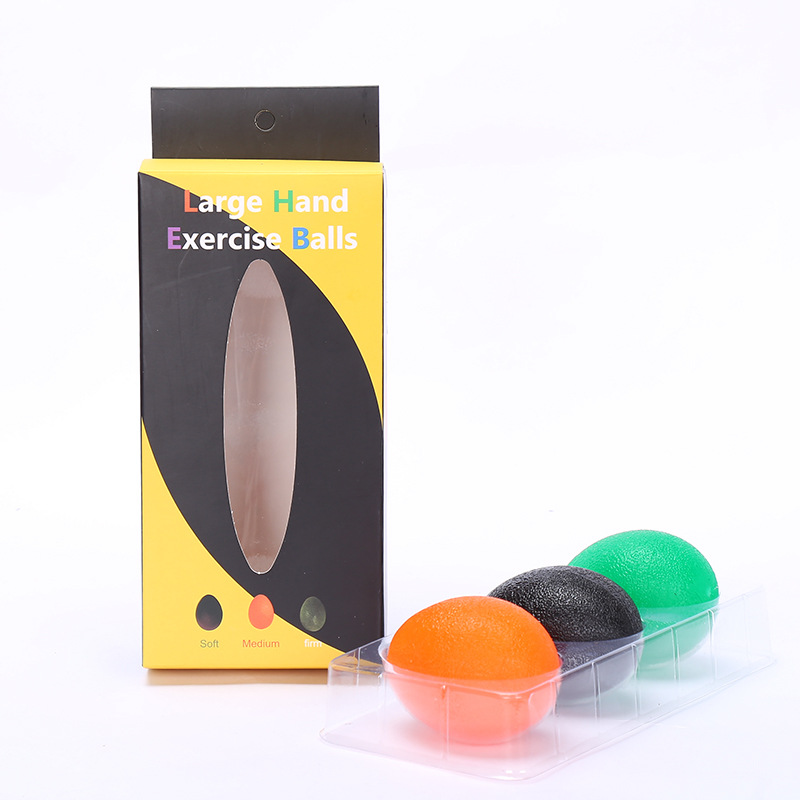 Factory direct sales of the new transparent egg-shaped silicone grip strength ball rehabilitation massage hand to relieve mouse hand grip strength full figure